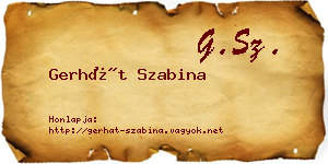 Gerhát Szabina névjegykártya